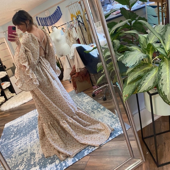 Handmade Customized Maxi Floral Print Flowy Dress - Picture 6 of 11